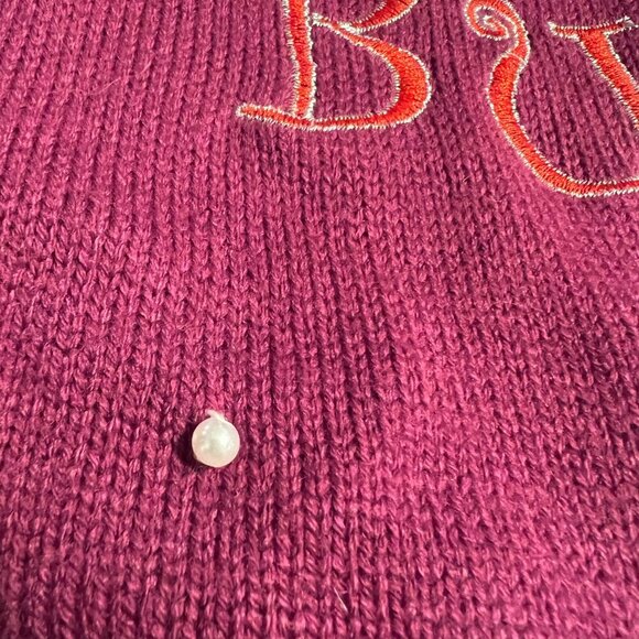 Holiday Time Plum Color Button up BAH HUM BUG Sweater Vest Lady Bugs Holiday XL - Picture 9 of 10